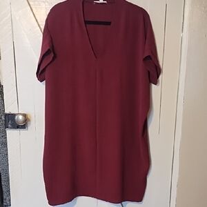 Newbury Kustom Deep Red V-Neck Tunic